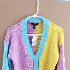 Forever 21 Color block Crochet Sweater